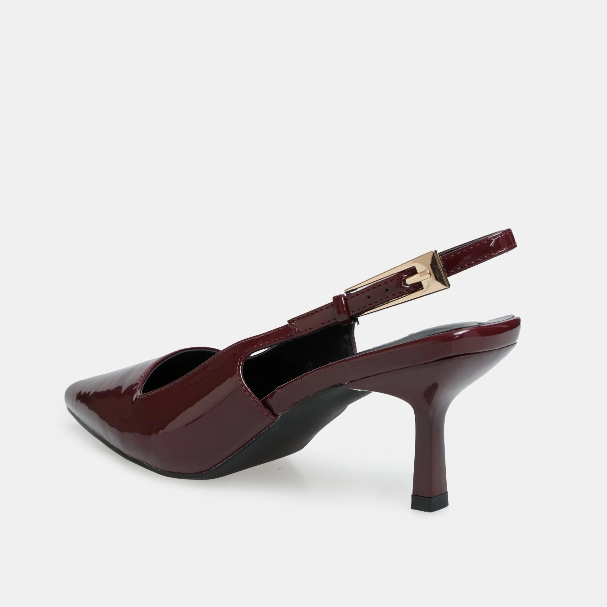 Burgundy Patent Slingback Heels - Image 3