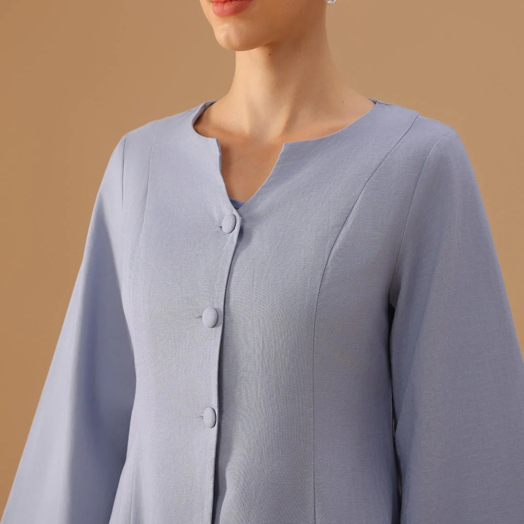 Light Blue Flared A-Line with Matching Slip Dress - Image 3
