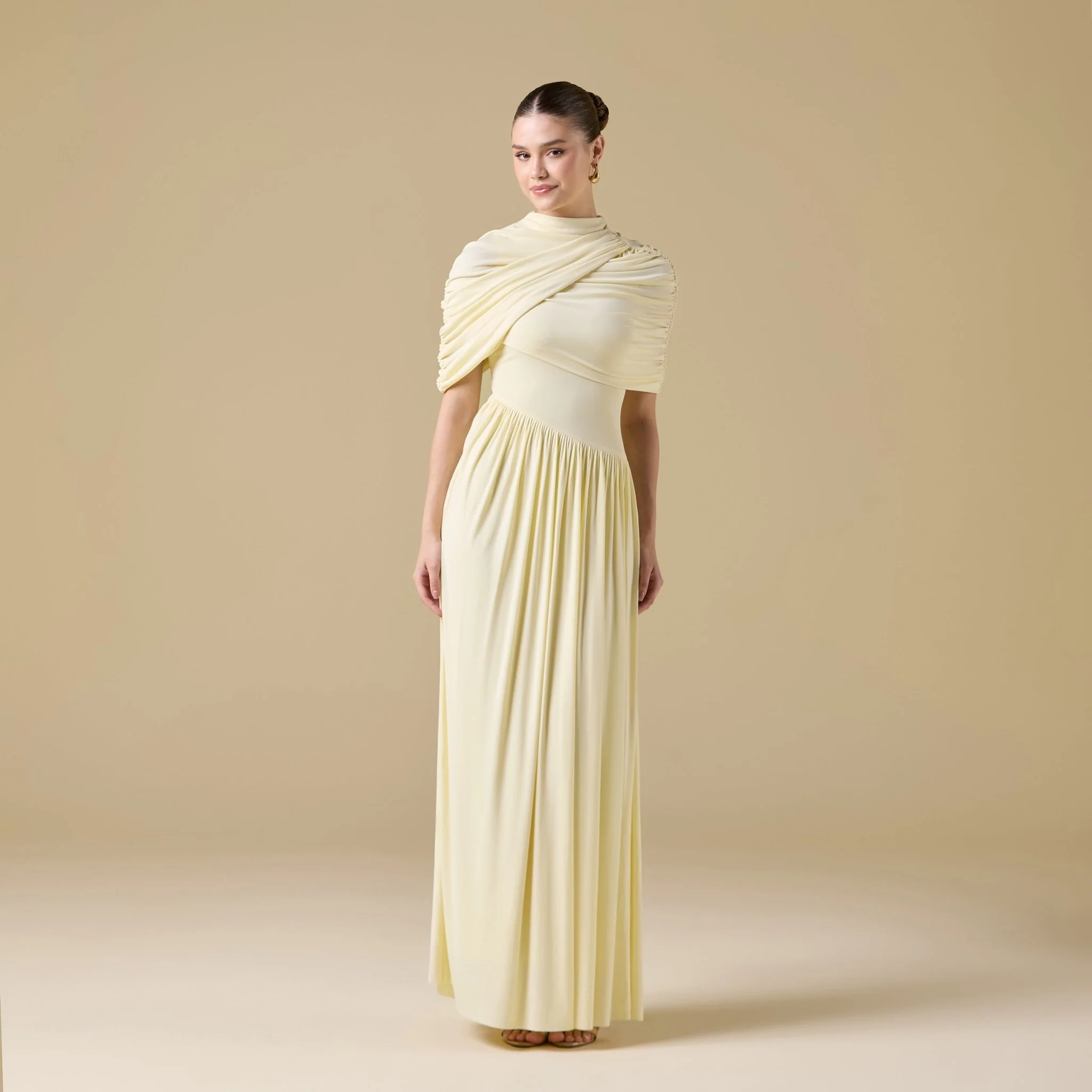 Jersey Draped Maxi Dress - Image 9