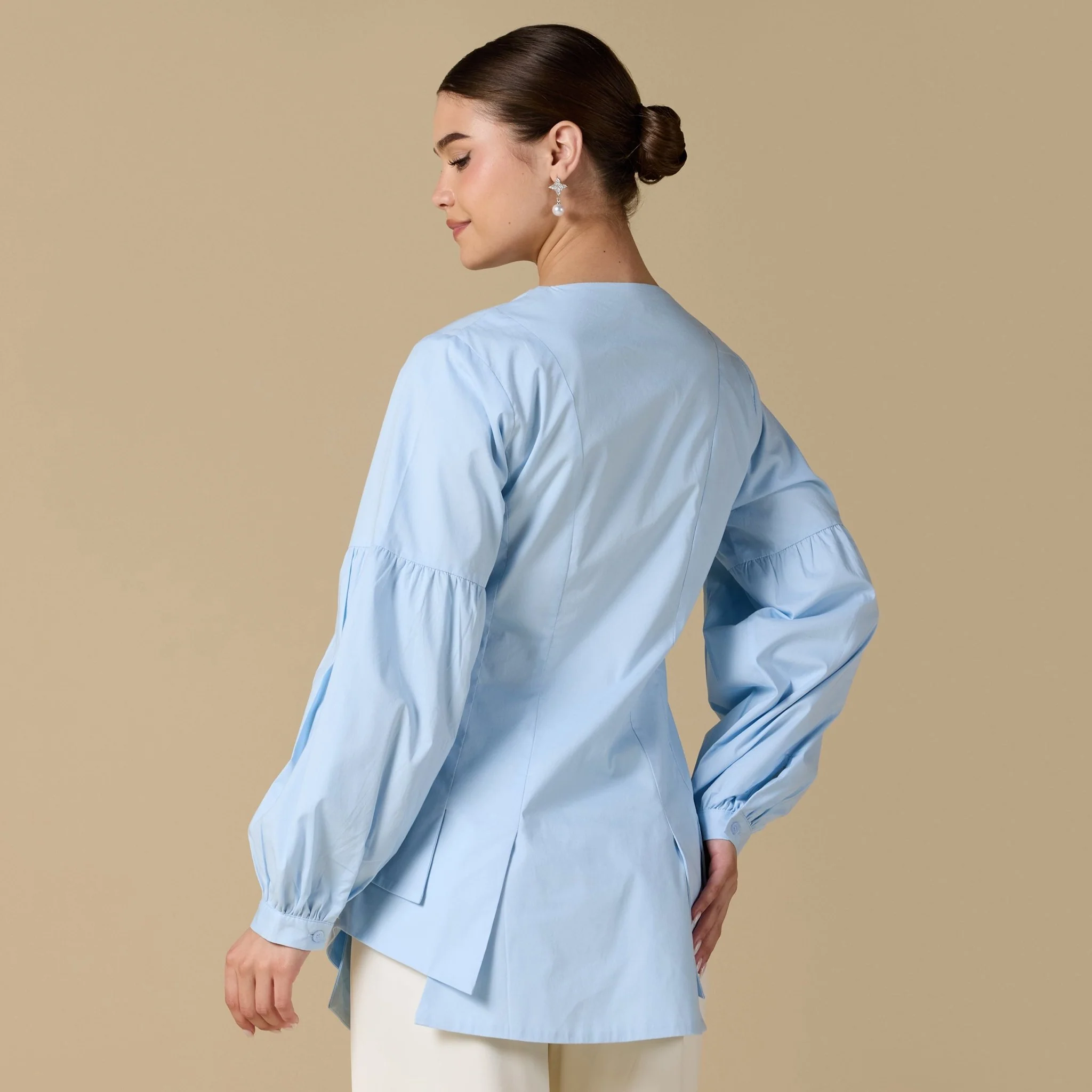 Long Sleeve Poplin Ruffled Shirt - Image 5