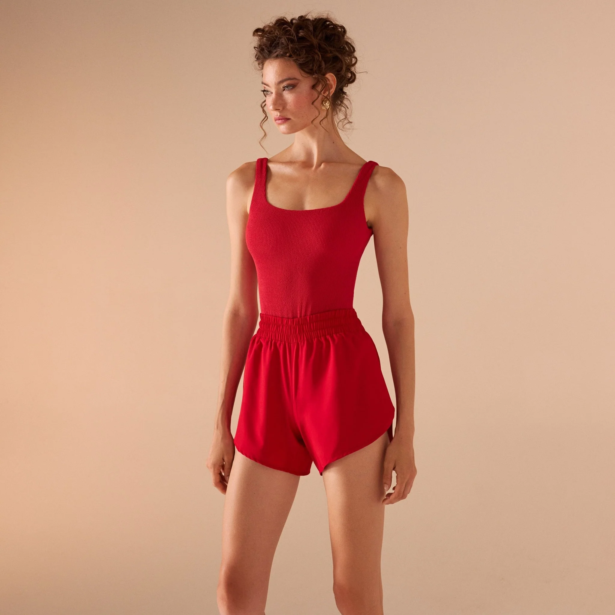 Red One Piece Swimsuit