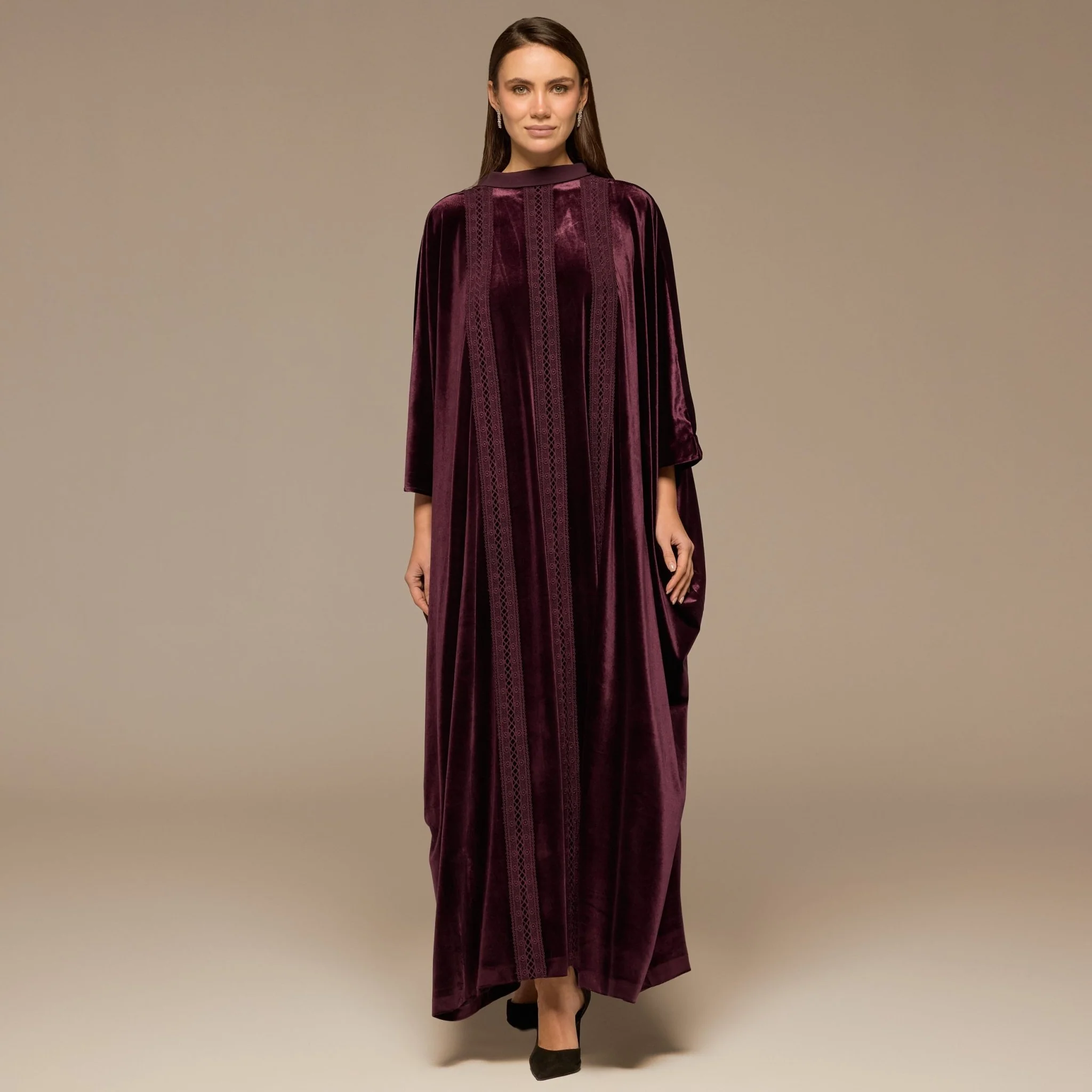 Purple Velvet Flowy Maxi Dress