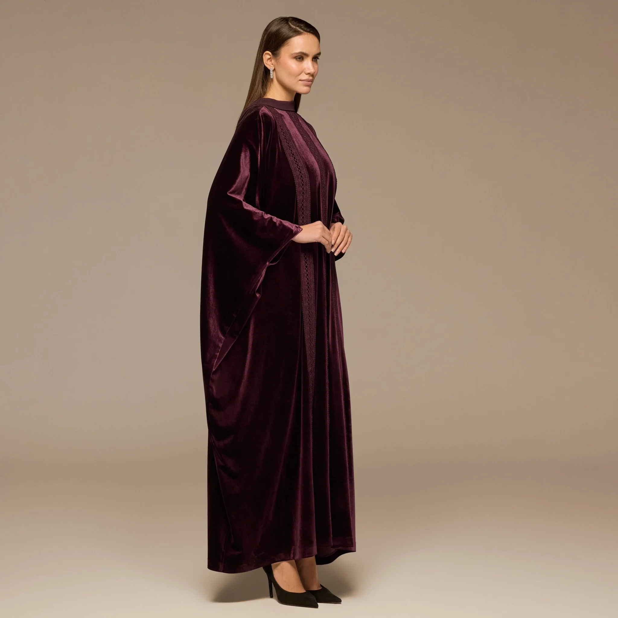 Purple Velvet Flowy Maxi Dress - Image 2
